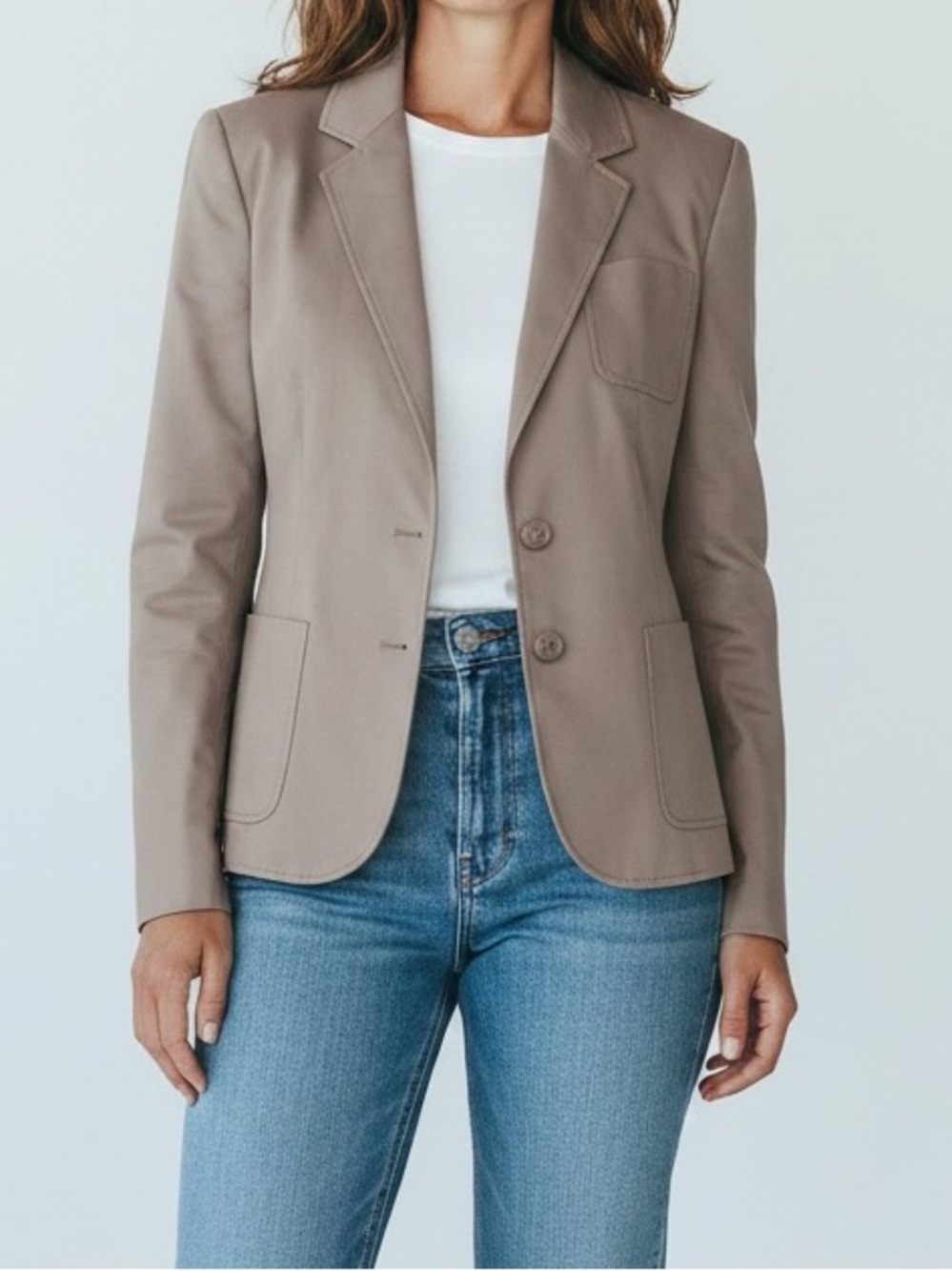 Tahari Women's Taupe Suit Jacket Blazer